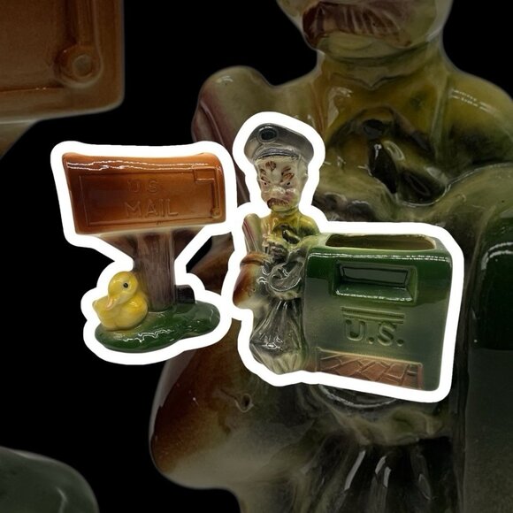 Royal Copley MCM Mailbox Design Planters, Set of 2, Collectible Home Decor Vtg - Picture 3 of 16